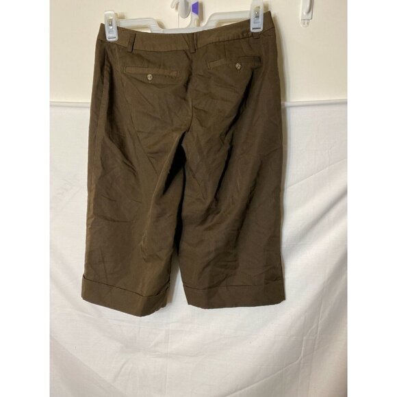 ANN TAYLOR BROWN CROPPED CAPRIS PANTS WOMENS SIZE 4 CLASSIC - Picture 2 of 2